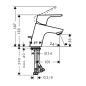 Hansgrohe Focus E2 - Mitigeur de lavabo 70 avec garniture de vidage à tirette, chrome 31730000 Hansgrohe Focus E2 - Mitigeur de lavabo 70 avec garniture de vidage à tirette, chrome 31730000