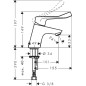 Hansgrohe Focus - Mitigeur de lavabo 70 avec poignée allongée, chrome 31914000