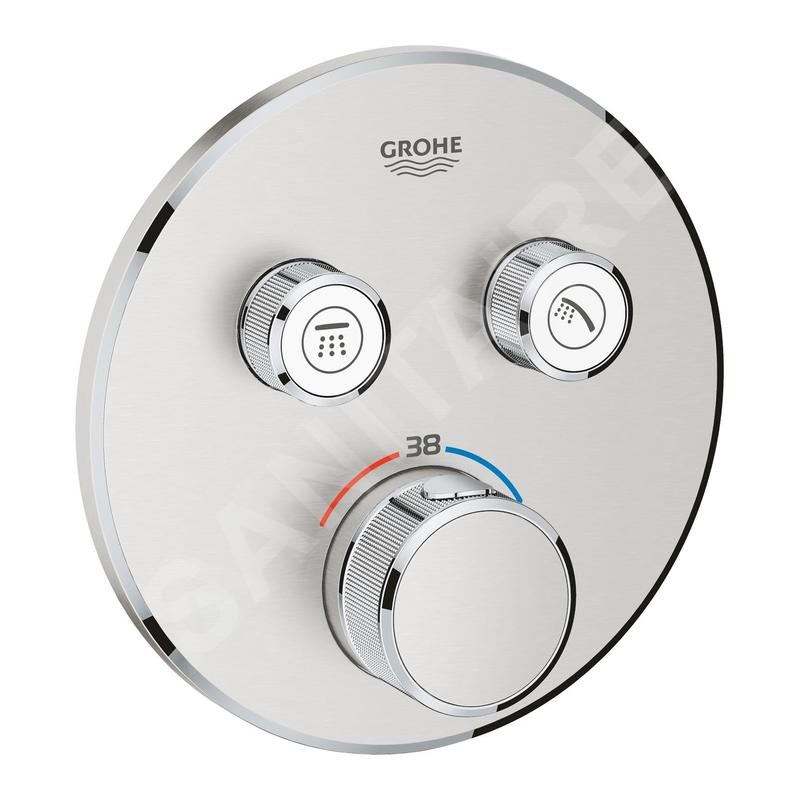 Grohe Grohtherm SmartControl - Mitigeur thermostatique encastré de douche, 2 sorties, supersteel 29119DC0