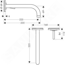 Axor Uno - Mitigeur de lavabo encastré, chrome 38116000