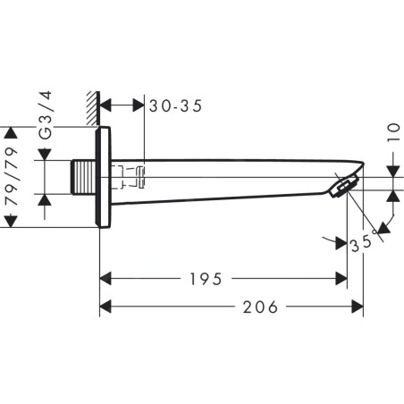Hansgrohe Logis - Bec de baignoire, chrome 71410000