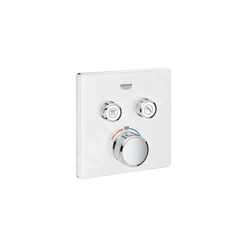 Grohe Grohtherm SmartControl - Mitigeur thermostatique encastré de baignoire à 2 sorties, blanc lunaire 29156LS0