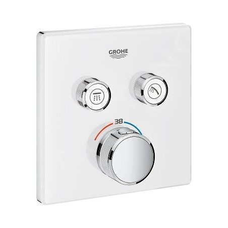 Grohe Grohtherm SmartControl - Mitigeur thermostatique encastré de baignoire à 2 sorties, blanc lunaire 29156LS0