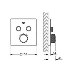 Grohe Grohtherm SmartControl - Mitigeur thermostatique encastré de baignoire à 2 sorties, blanc lunaire 29156LS0