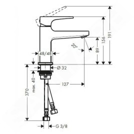 Hansgrohe Metropol - Mitigeur de lavabo 100 avec garniture de vidage Push-Open, chrome 74500000