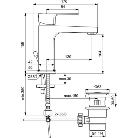 Ideal Standard Cerafine D - Mitigeur de lavabo avec bonde, chrome BC491AA