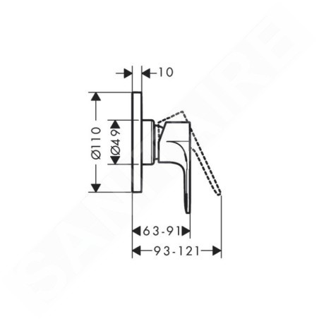 Hansgrohe Rebris E - Mitigeur de douche encastré, noir mat 72659670