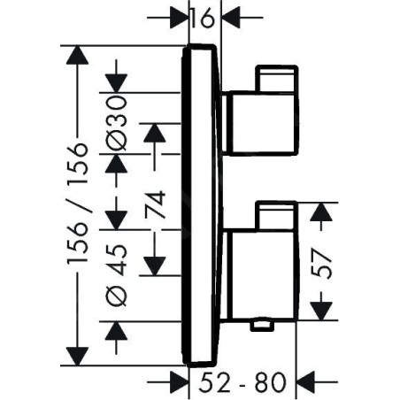 Hansgrohe Ecostat Square - Robinet thermostatique encastré avec 2 fonctions, aspect doré poli 15714990