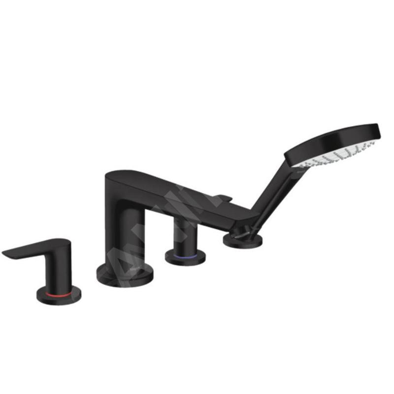 Hansgrohe Talis E - Mélangeur de baignoire sur gorge, 4 trous, noir mat 71748670
