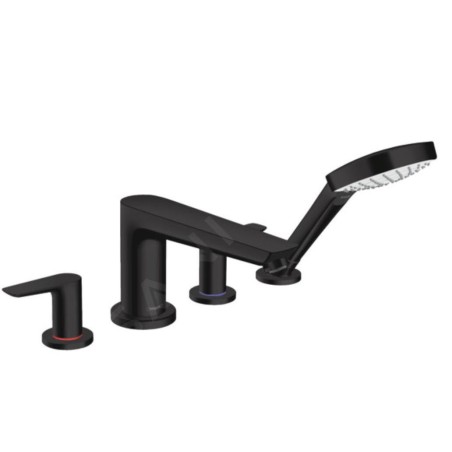 Hansgrohe Talis E - Mélangeur de baignoire sur gorge, 4 trous, noir mat 71748670
