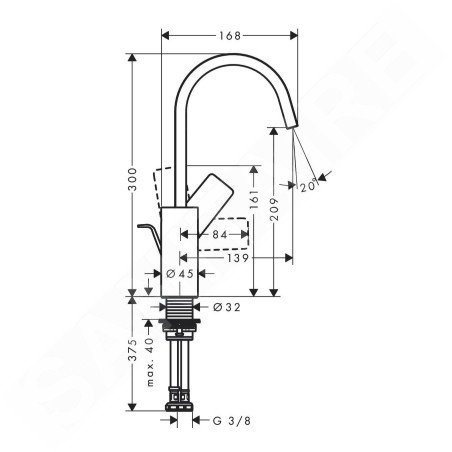 Hansgrohe Vivenis - Mitigeur de lavabo 210, avec vidage rotatif, EcoSmart, blanc mat 75032700