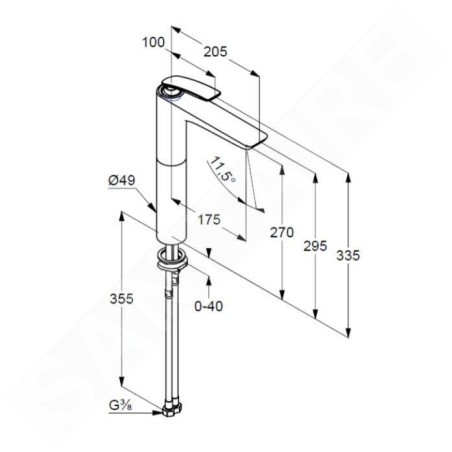 Kludi Balance - Mitigeur de lavabo, noir mat 522988775