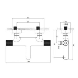 Cersanit Zen - Mitigeur thermostatique pour baignoire, gun metal S951-569