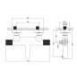 Cersanit Zen - Mitigeur thermostatique pour baignoire, gun metal S951-569