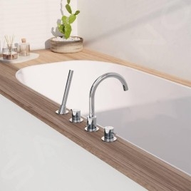 Steinberg 100 - Mitigeur sur le bord de baignoire, installation 4 trous, chrome 100 2400