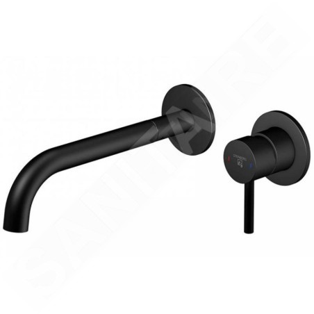 Steinberg 100 - Mitigeur de lavabo encastré, installation 2 trous, noir mat 100 1824 3 S