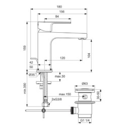 Ideal Standard Cerafine D - Mitigeur de lavabo avec bonde, chrome BC686AA
