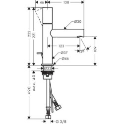 Axor Uno - Mitigeur de lavabo 110 avec vidage, chrome 45001000