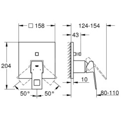 Grohe Eurocube - Mitigeur encastré pour 2 sorties, Hard Graphite brossé 24062AL0
