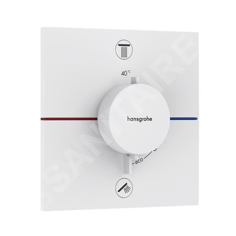 Hansgrohe ShowerSelect Comfort - Mitigeur thermostatique encastré, 2 sorties, blanc mat 15572700 Hansgrohe ShowerSelect Comfort - Mitigeur thermostatique encastré, 2 sorties, blanc mat 15572700