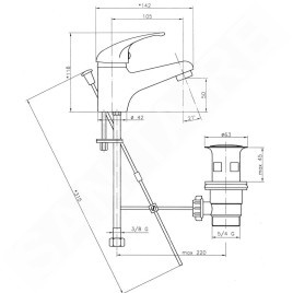 Novaservis Titania Iris - Mitigeur de lavabo avec vidage, chrome 92001,0