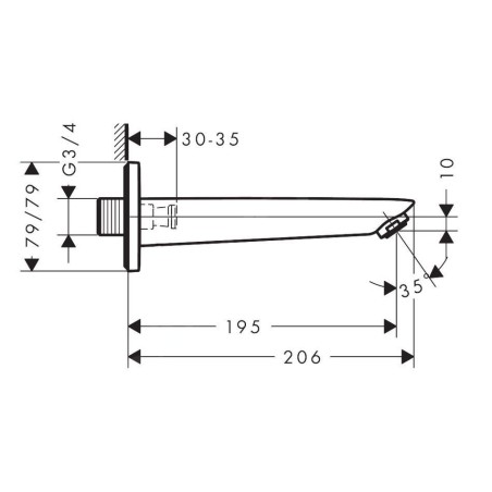 Hansgrohe Logis - Bec de baignoire, noir mat 71410670