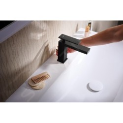 Hansgrohe Tecturis E - Mitigeur de lavabo avec vidage, CoolStart, EcoSmart, noir mat 73014670