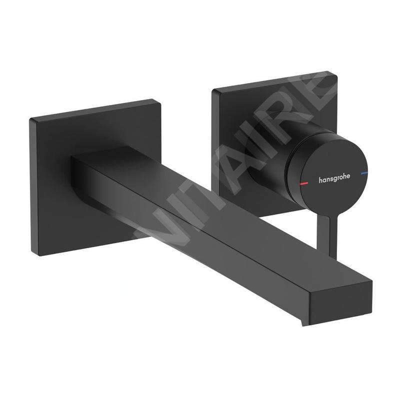 Hansgrohe Tecturis E - Mitigeur de lavabo encastré, avec vidage, installation à 2 trous, EcoSmart, noir mat 73051670