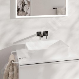 Hansgrohe Tecturis E - Mitigeur de lavabo encastré, avec vidage, installation à 2 trous, EcoSmart, noir mat 73051670