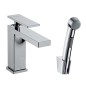 Hansgrohe Tecturis E - Mitigeur de lavabo avec vidage Push-Open et douchette de bidet, EcoSmart, chrome 73210000