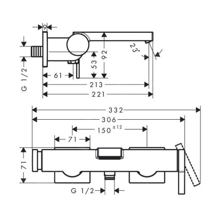 Hansgrohe Tecturis E - Mitigeur de baignoire, bronze brossé 73420140