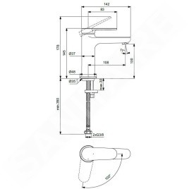 Ideal Standard Cerafine Nuovo - Mitigeur de lavabo, BlueStart, chrome BD768AA