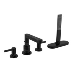 Hansgrohe Finoris - Mitigeur sur le bord de baignoire, installation 4 trous, Sbox, noir mat 76444670