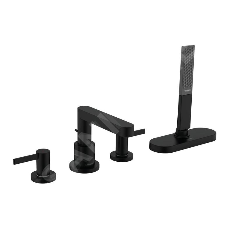 Hansgrohe Finoris - Mitigeur sur le bord de baignoire, installation 4 trous, Sbox, noir mat 76444670