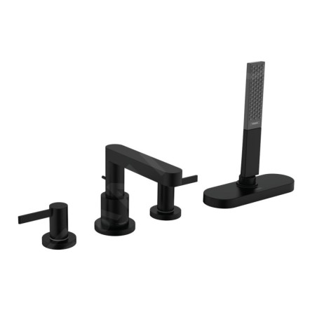 Hansgrohe Finoris - Mitigeur sur le bord de baignoire, installation 4 trous, Sbox, noir mat 76444670