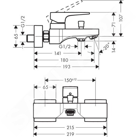 Hansgrohe Metropol - Mitigeur de baignoire, bronze brossé 32540140