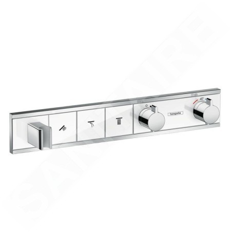 Hansgrohe RainSelect - Mitigeur thermostatique de douche encastré pour 3 sorties, blanc/ chrome 15356400