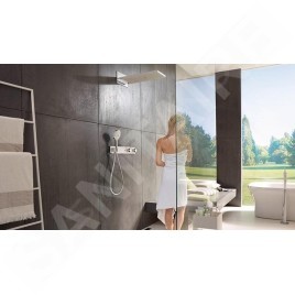 Hansgrohe RainSelect - Mitigeur thermostatique de douche encastré pour 3 sorties, blanc/ chrome 15356400
