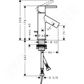Axor Starck - Mitigeur de lave-mains 180, chrome 10102000