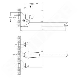 Aqualine Lotta - Mitigeur de lavabo/de baignoire, chrome LT640