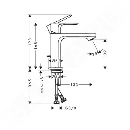 Hansgrohe Rebris E - Mitigeur de lavabo avec vidage, chrome 72557000