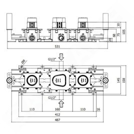Paffoni Modular Box - Corps de base encastré pour mitigeurs thermostatiques MDBOX001