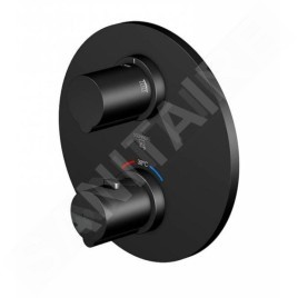 Steinberg 100 - Mitigeur thermostatique encastré pour 2 appareils, noir mat 100 4133 3 S