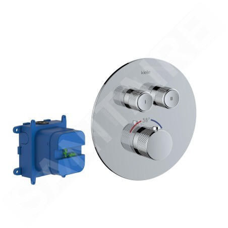 kielle Oudee - Mitigeur thermostatique encastré, avec corps d´encastrement, pour 2 sorties, chrome 10602200