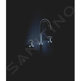 Grohe Atrio - Mitigeur de lavabo avec vidage et tuyau d’écoulement orientable, taille M, installation à 3 trous, chrome 20008003