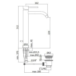 Paffoni Light - Mitigeur de lavabo avec vidage, chrome LIG085CR