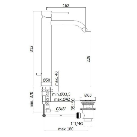 Paffoni Light - Mitigeur de lavabo avec vidage, chrome LIG085CR