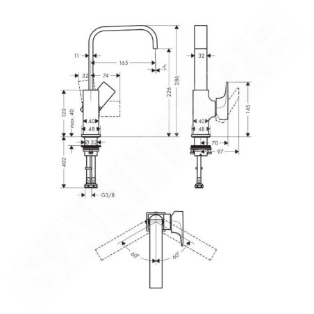 Hansgrohe Metropol - Mitigeur de lavabo 230 avec garniture de vidage Push-Open, chrome 32511000
