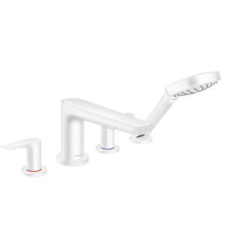 Hansgrohe Talis E - Mélangeur de baignoire sur gorge, 4 trous, blanc mat 71748700