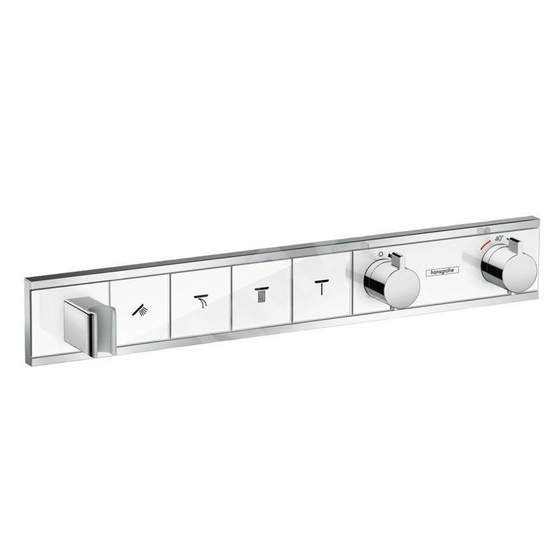 Hansgrohe RainSelect - Robinet encastré avec 4 fonctions, blanc/chrome 15357400 Hansgrohe RainSelect - Robinet encastré avec 4 fonctions, blanc/chrome 15357400